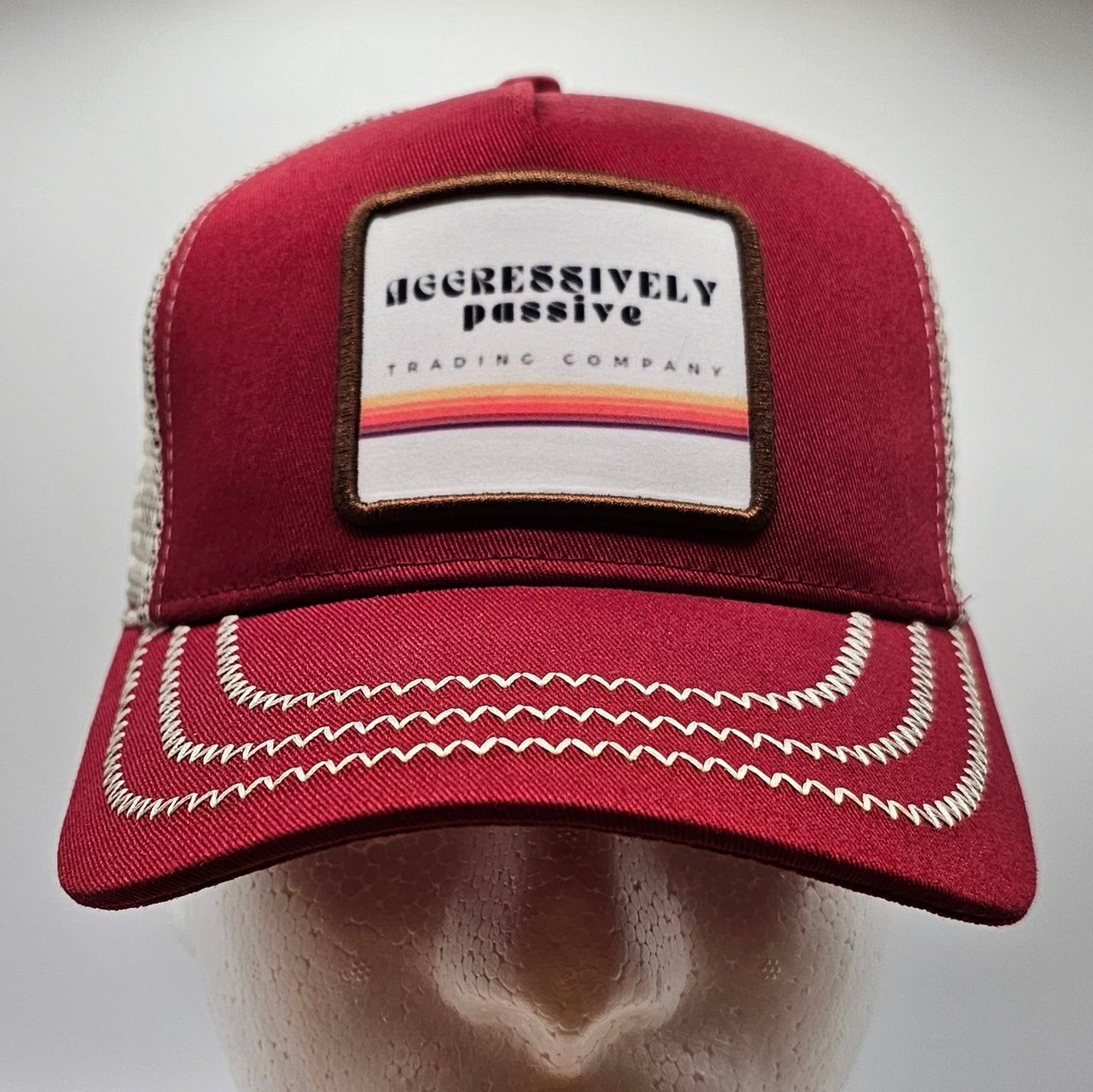 Aggressively Passive Hat Snapback Maroon